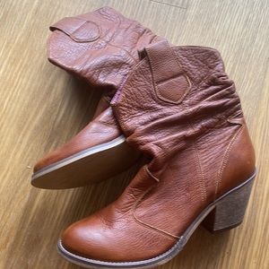 New Jeffrey Campbell Ibiza Last Vinton western brown wooden heels  bootie size 6